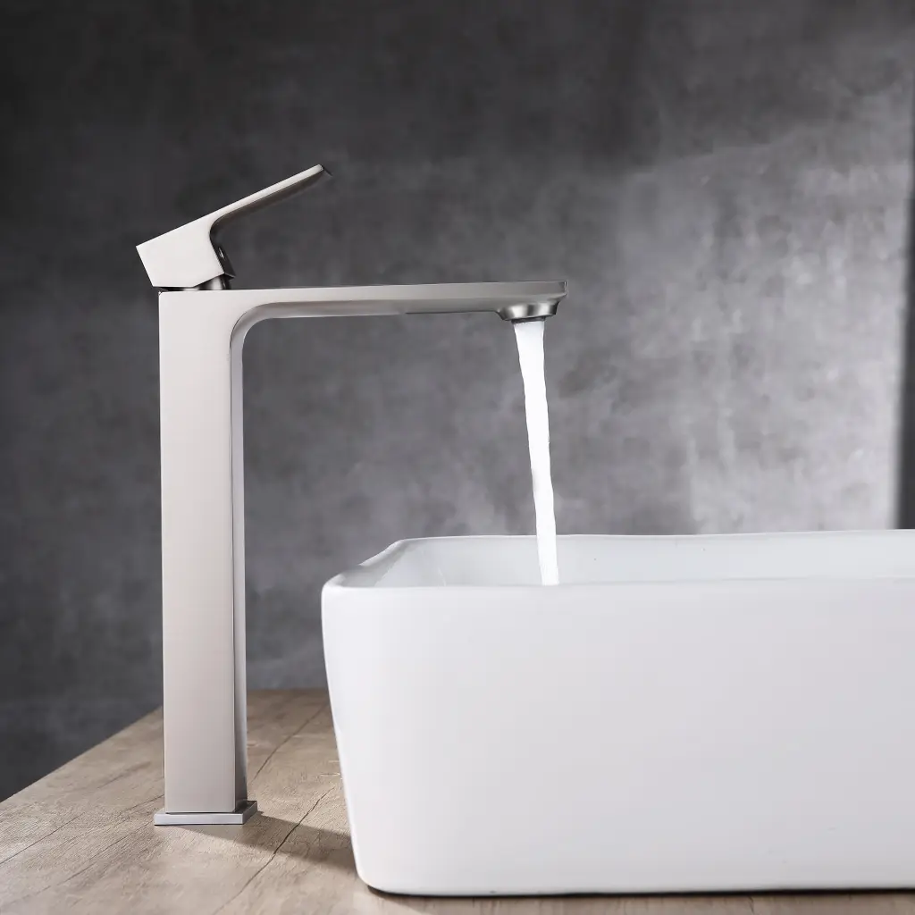 Single Hole Bathroom Faucet Brushed Nickel Brass Sink Vanity w1056 clovis