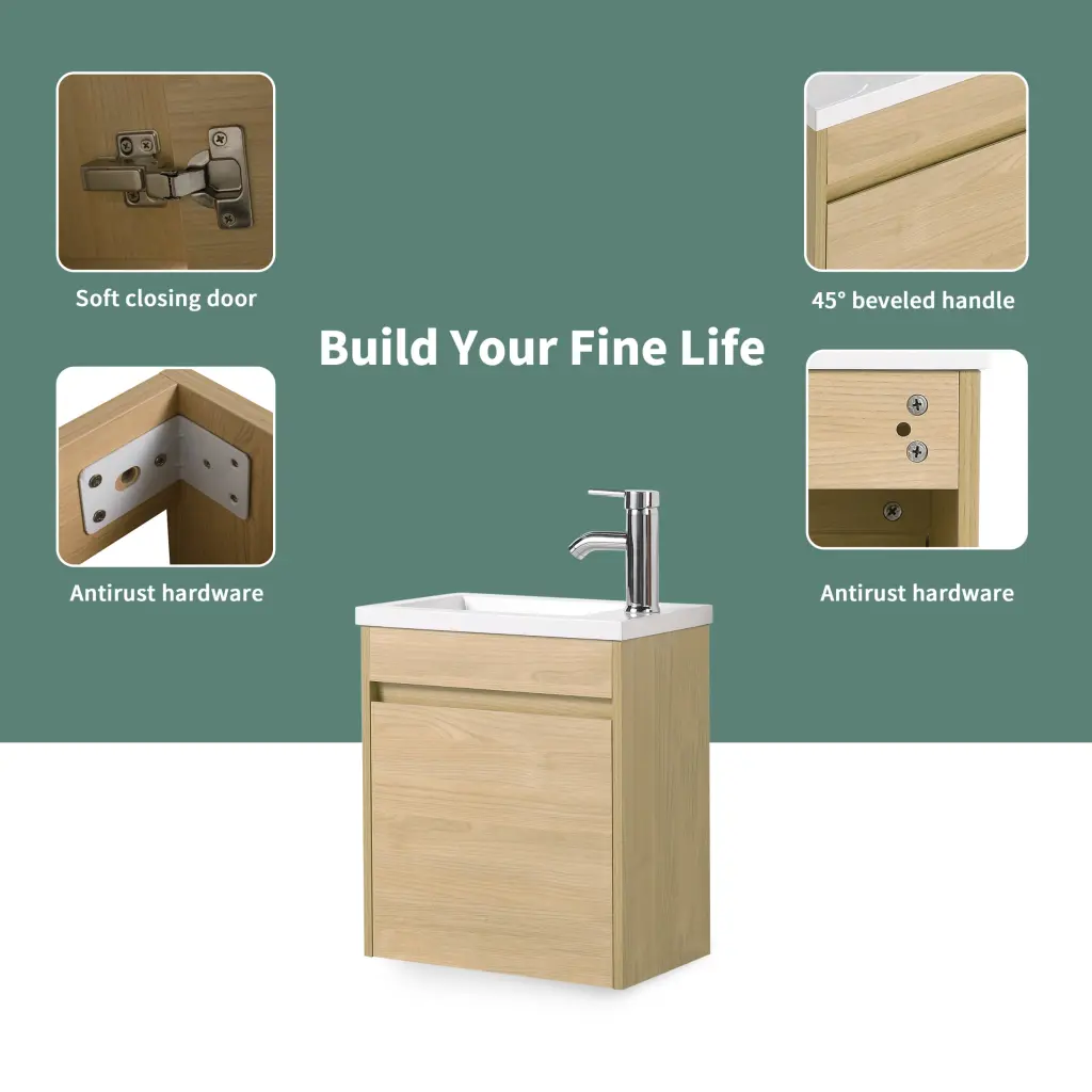 18 Inch Bathroom Vanity Single Sink Small Spaces g-lemon
