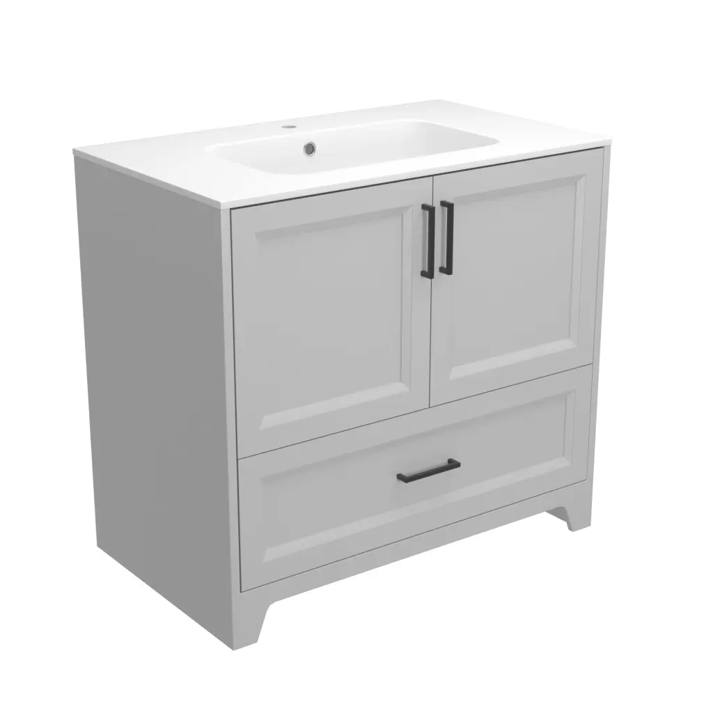 Solid Wood 36 Inch Bathroom Vanity Single Sink Combo Modern Vanity Cabinet w995 bestgo