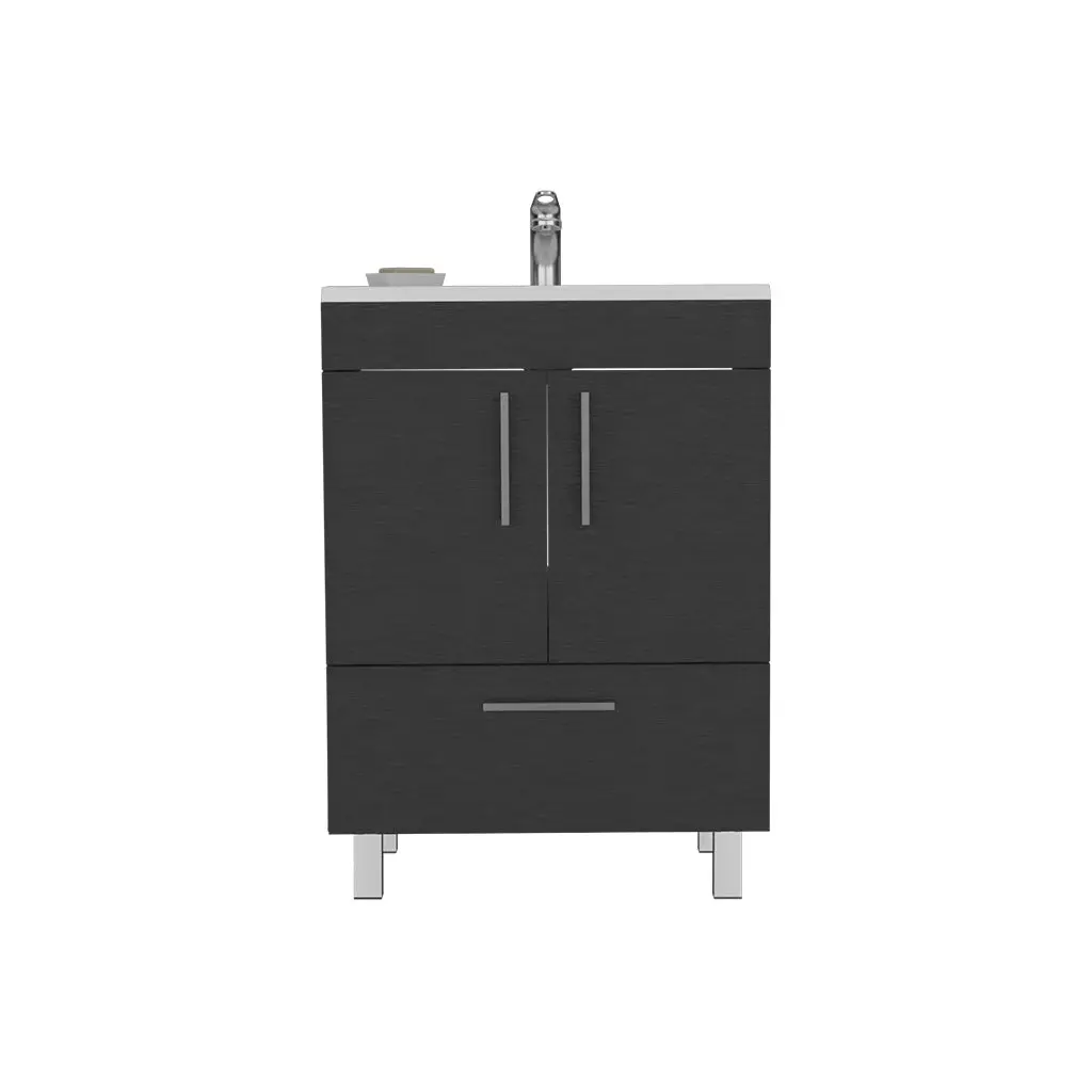 Mayorca Single Bathroom Vanity Black Particle Board Sink treevol furniture
