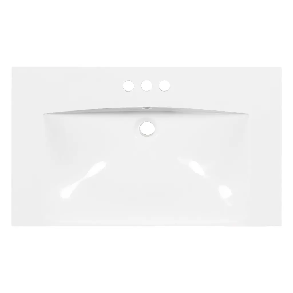 30 Inch White Resin Bathroom Vanity Sink Only rnb