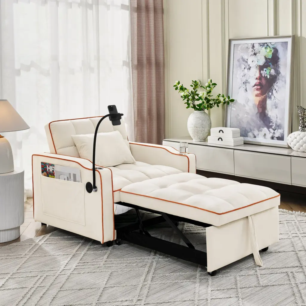 Convertible Sleeper Chair Sofa Bed Adjustable Pull Out Sleeper Chair Bed Guest angela