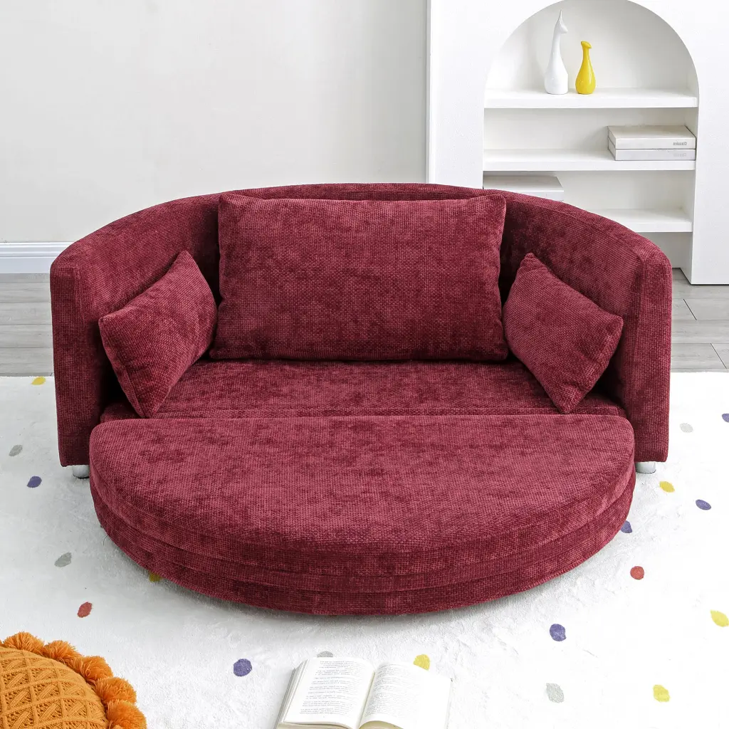 Foldable Sleeper Sofa Bed Floor Sofa Chair Multi Practical Circular Design aijiafurniture