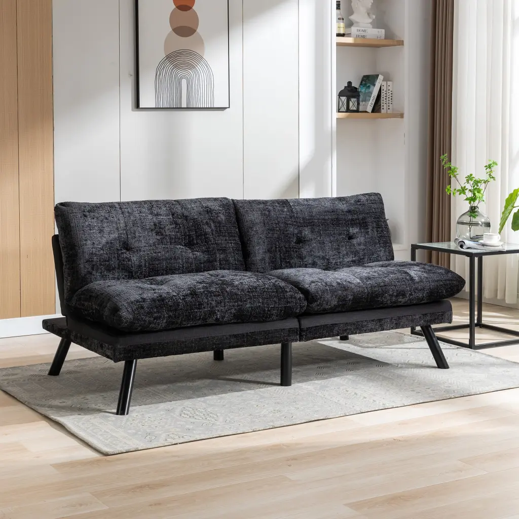 Convertible Sofa Bed Loveseat Futon Adjustable Lounge Couch homemax