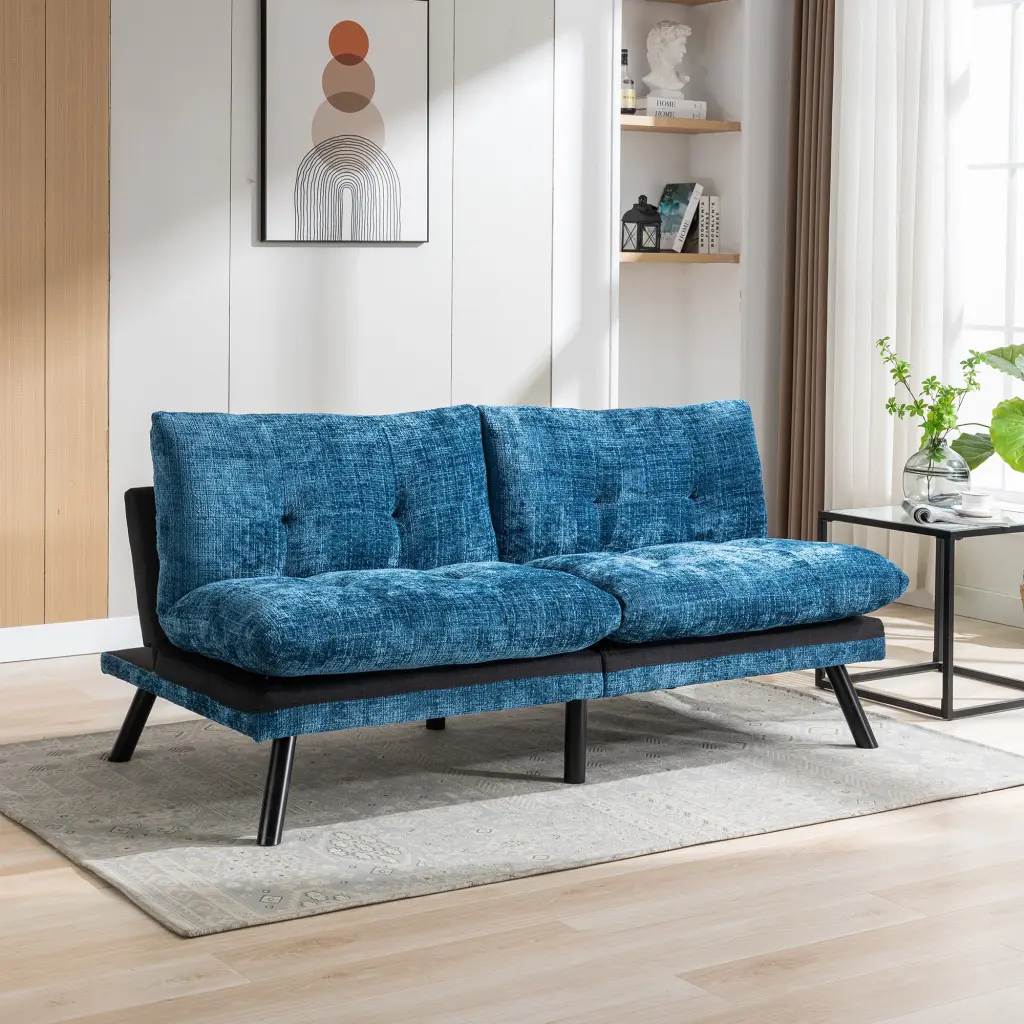 Convertible Sofa Bed Loveseat Futon Adjustable Lounge Couch homemax