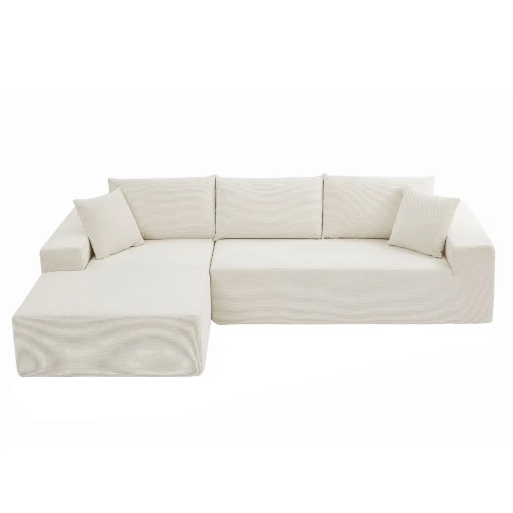 Modern Minimalist Corduroy Upholstered Sleeper Sofa Living Room justone interior
