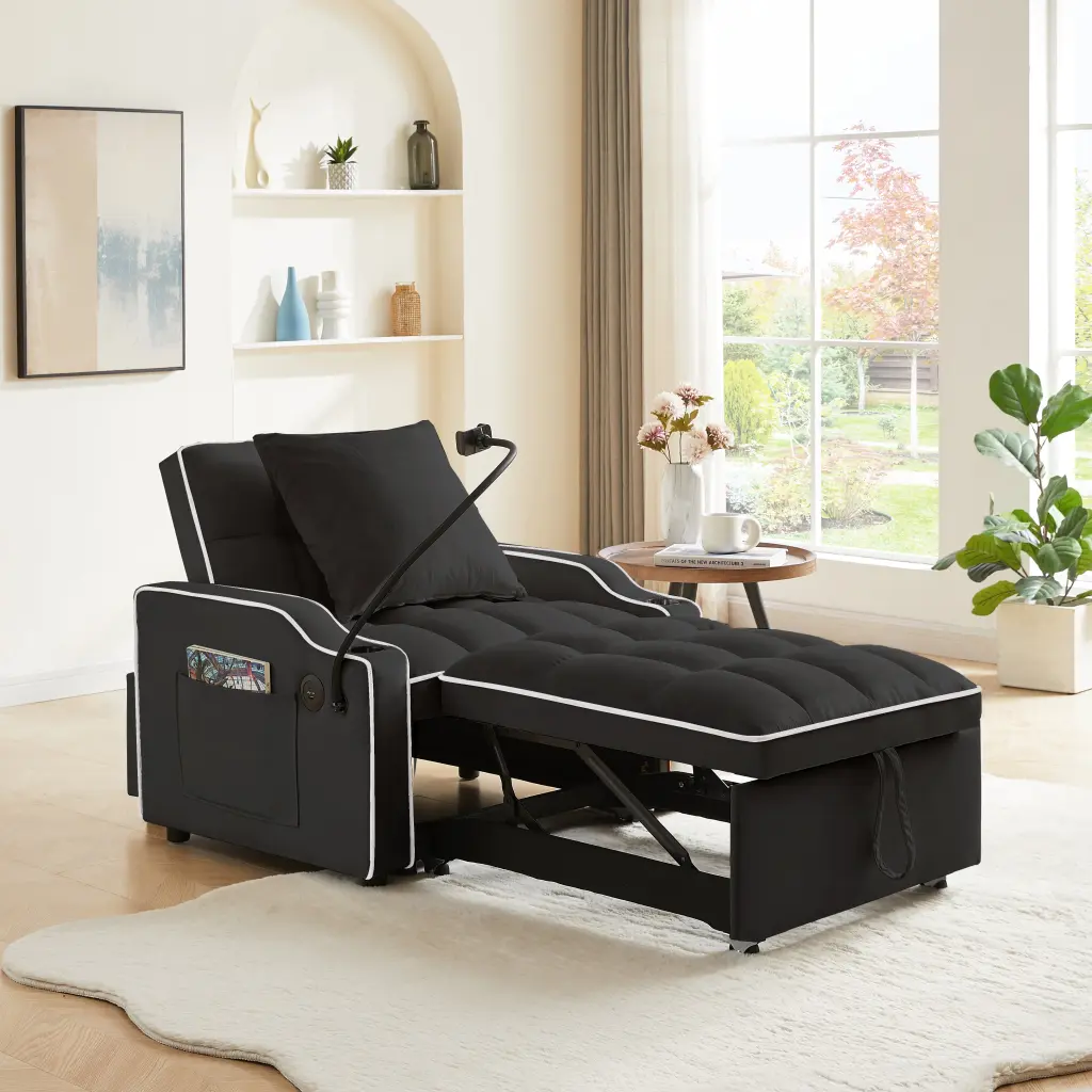 3 1 Sofa Bed Convertible Sleeper Chair Adjustable Pull Out Futon Living Room or Guest Room one future