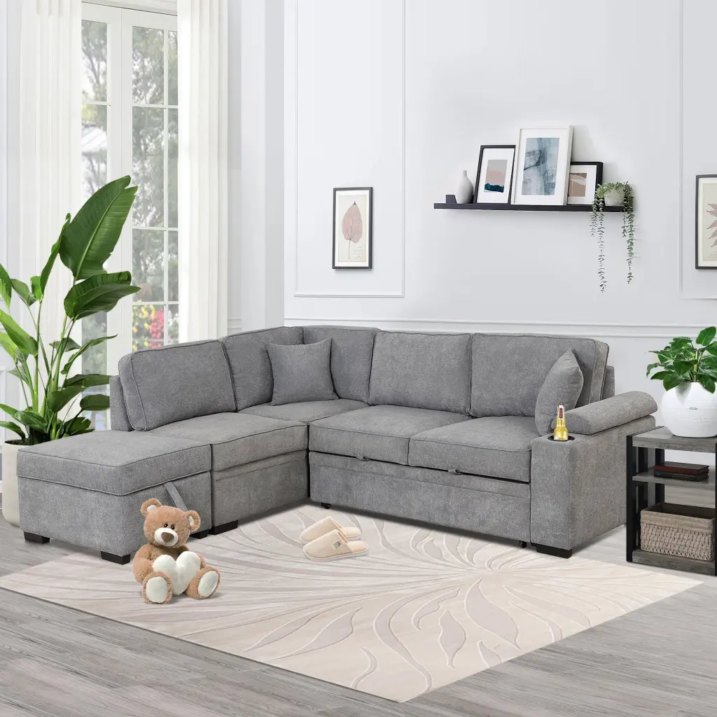 84.75 Inch Sleeper Sofa Bed 2 1 Pull Out Sofa Bed Storage oris fur.
