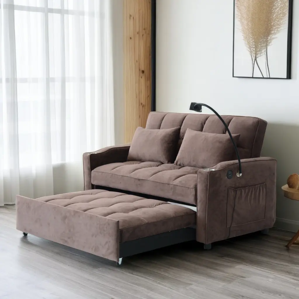 Lazy Sofa Bed Convertible Sofa Bed Loveseat Sofa Three USB Ports redde boo co.- ltd w1183