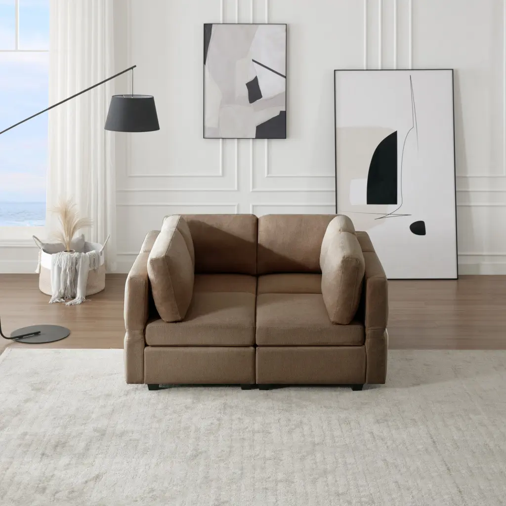4 Seat Sofa Bed Upholstered Sleeper Sofa Living Room Space Saving Sof Bed ui furniture