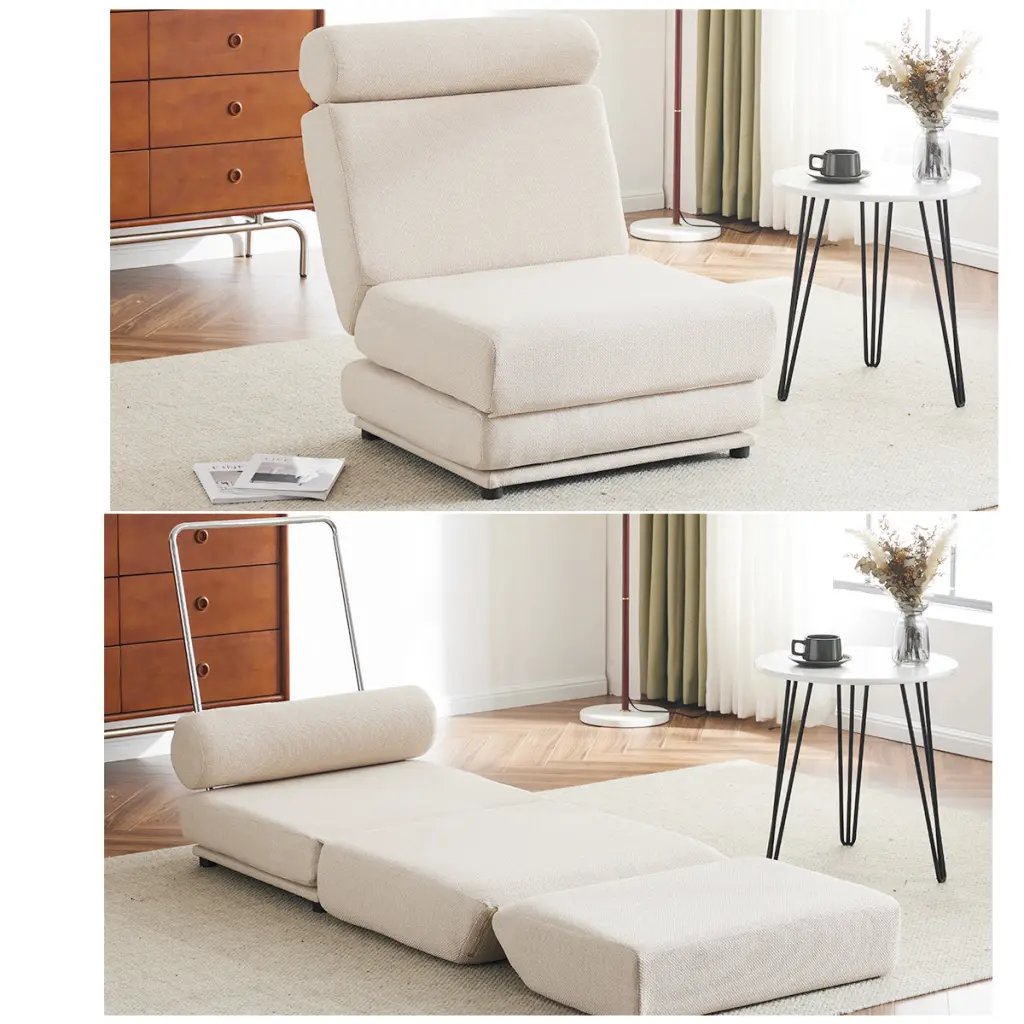 Single Sofa Chair Foldable Sofa Bed Pillow Travel Friendly w2113
