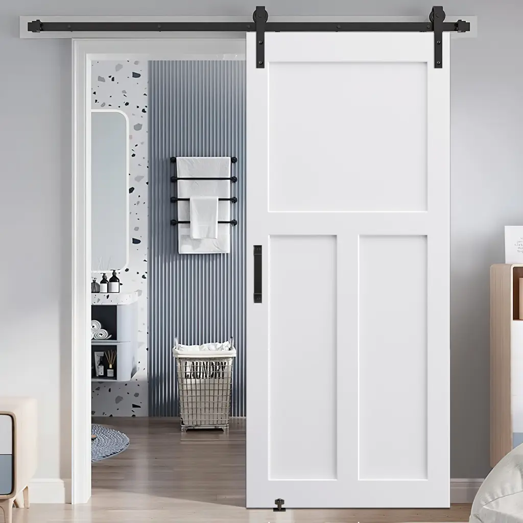 28 X 84 T Style Real Primed Door Slab 6.6Ft Barn Door Sliding Hardwood rnb