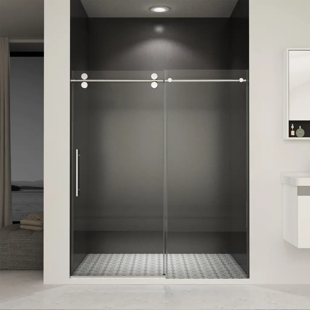 56 60 Inch Frameless Sliding Glass Door 10mm Thick Tempered Luxury shower door