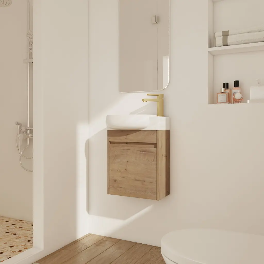 Soft Close Doors Bathroom Vanity Sink 16 Inch Small Bathroom g-lemon