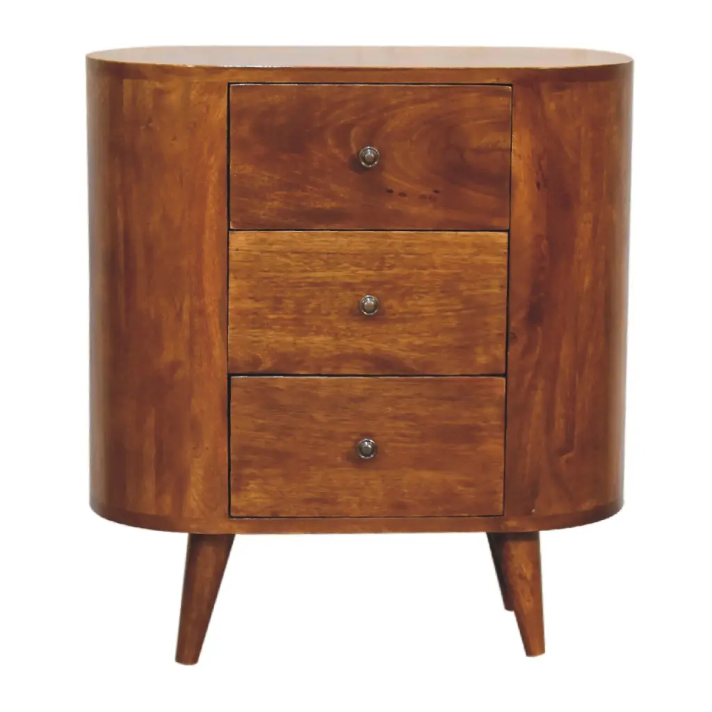 Mini Chestnut Cabinet Solid Wood Storage Organizer artisan furniture