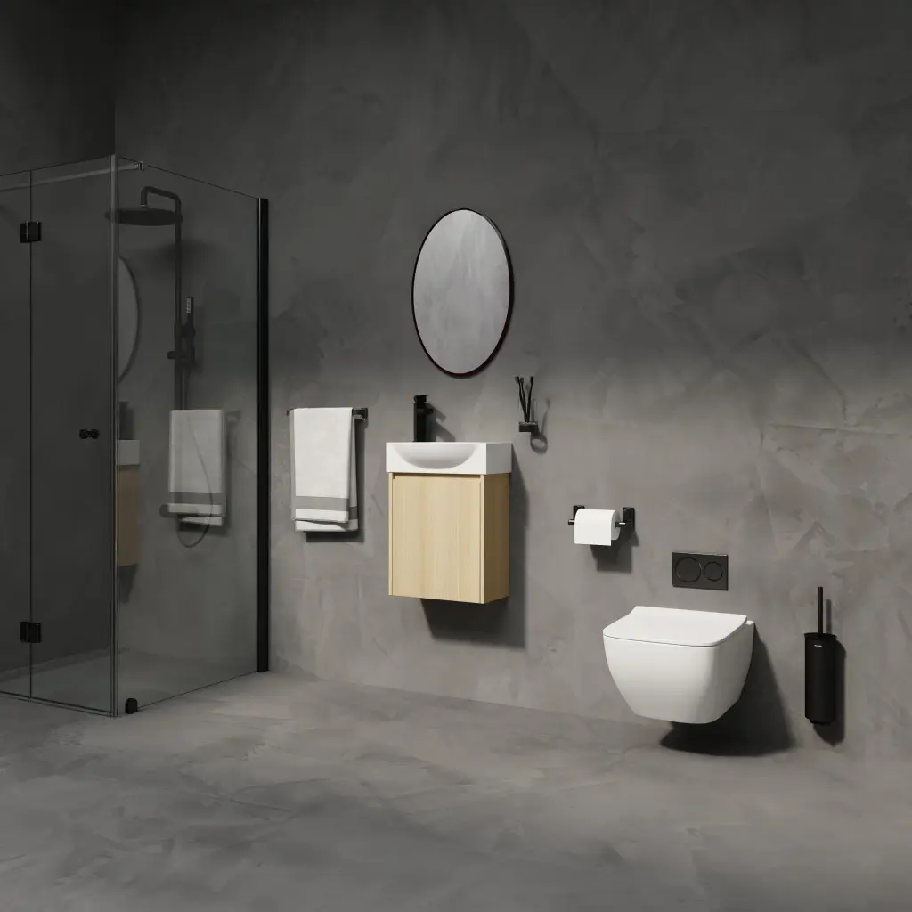 16" Bathroom Vanity Sink Combo Small Space, Modern Small Bathroom levistar