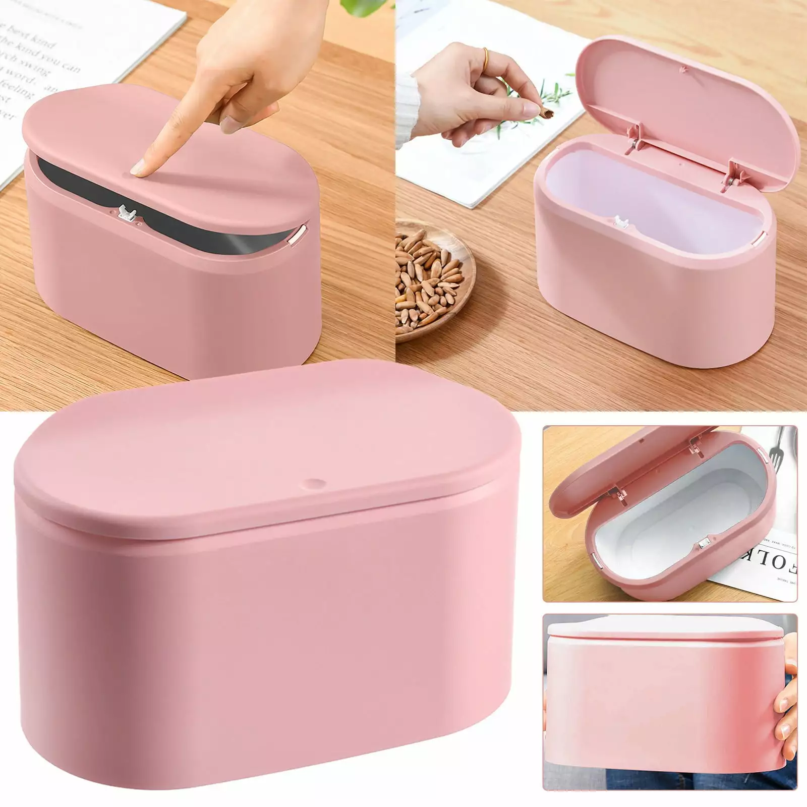Walmart Week Deals Rubbish Bags.Mini Desktop Wastebinquireet Lid Small Office Countertop Trash Can Tiny Plastic Garbage Bi...