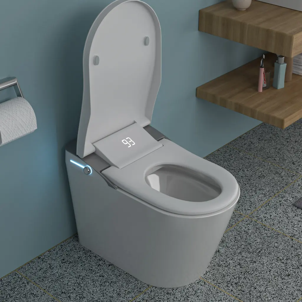 Intelligent Toilet Bidet Auto Open Close Elongated Heated Seat lordear