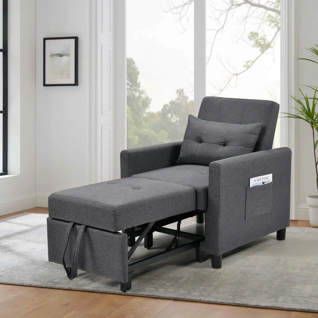 3 1 Convertible Futon Sofa Bed Adjustable Backrest Single Sofa Bed Small Spaces fullbarn e-commerce