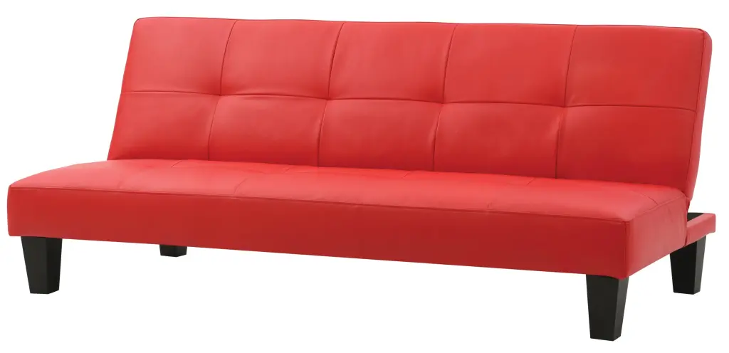 Alan G112 Sofa Bed Red Faux Leather Primary Living Spaces glory furniture