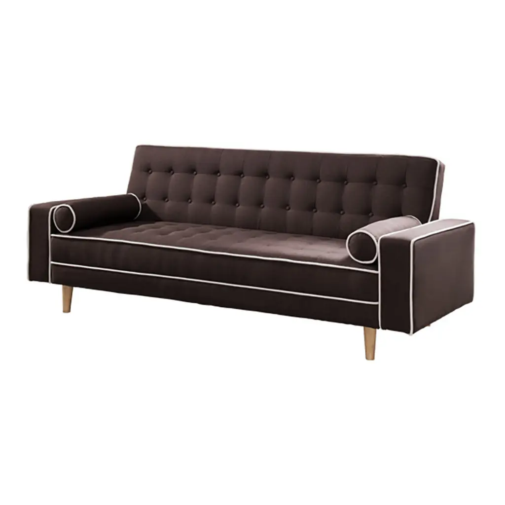 Futon Sofa Bed Matching Strengthens Dark Brown Wood Fabric 3 1 Convertible royal hampton
