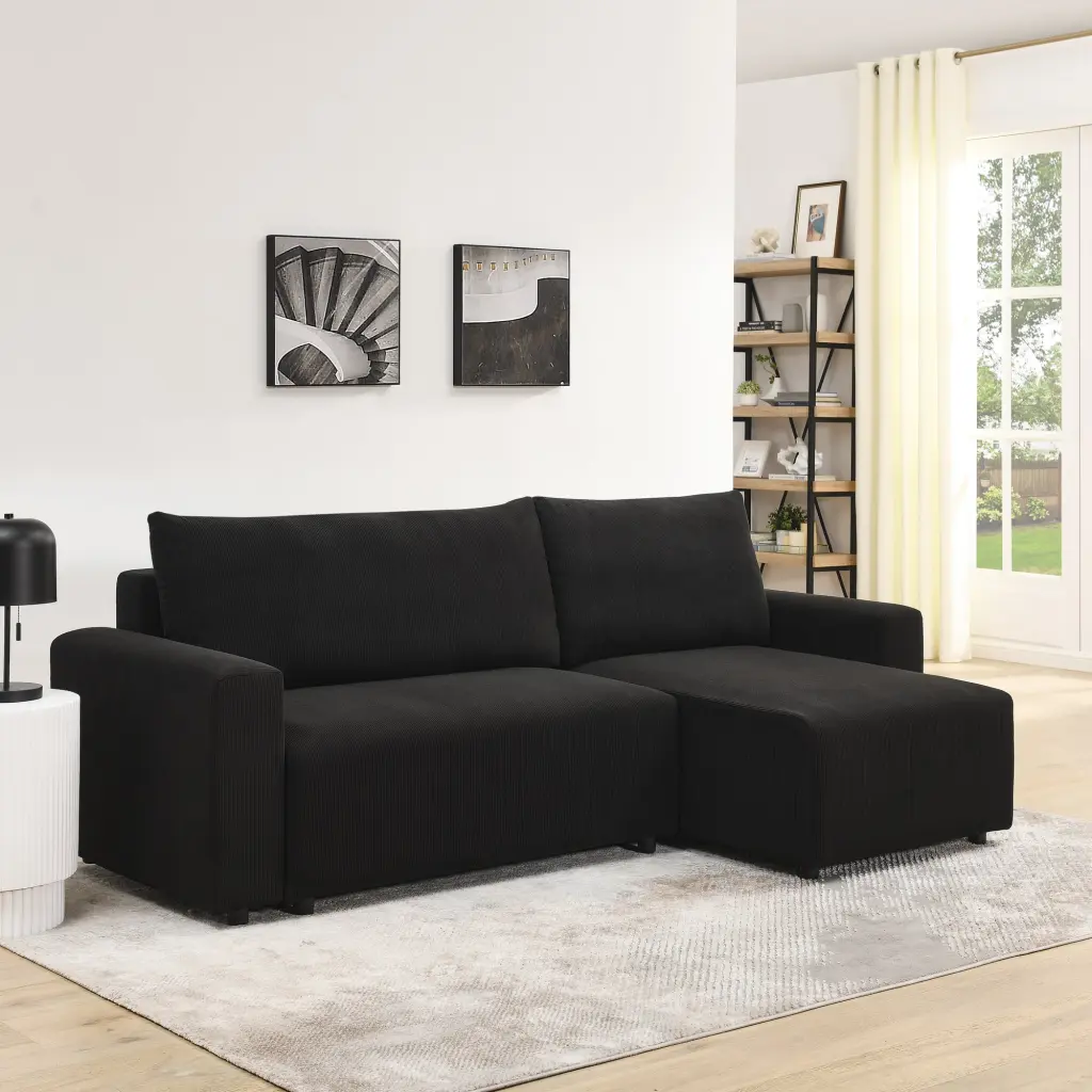 Modular Corduroy Upholstered 3 Seater Sofa Bed Storage royal star