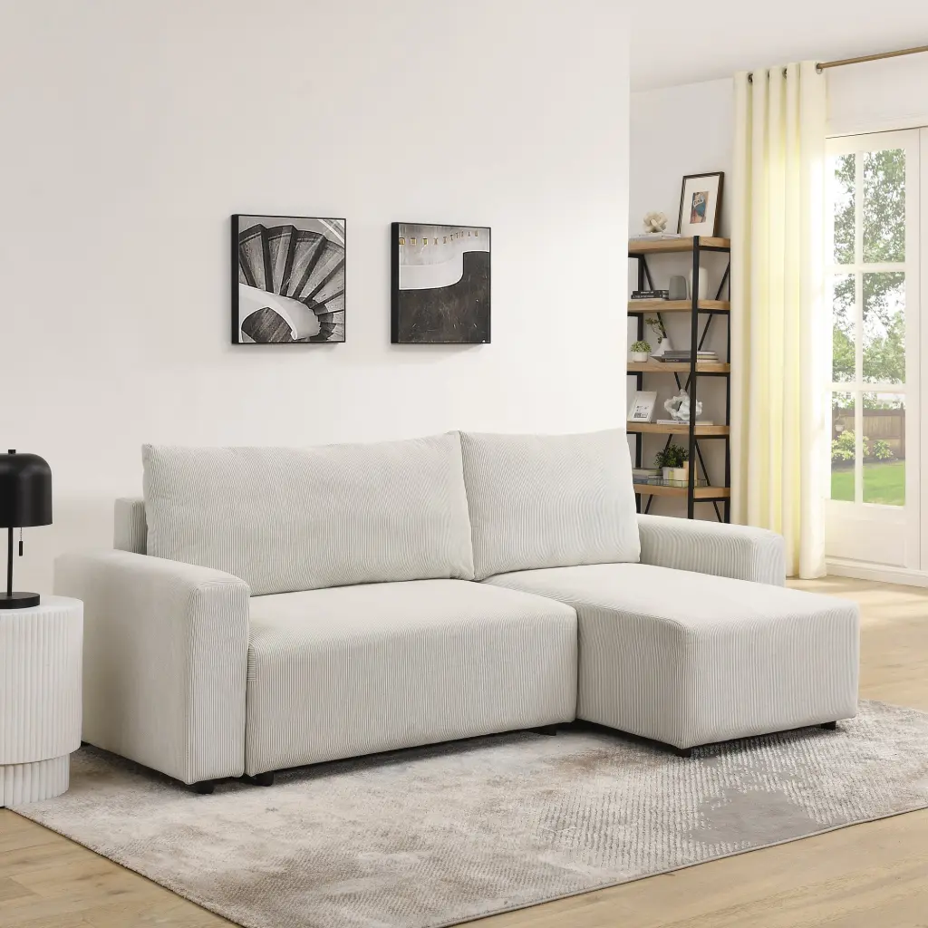 Modular Corduroy Upholstered 3 Seater Sofa Bed Storage Home Living Room royal star