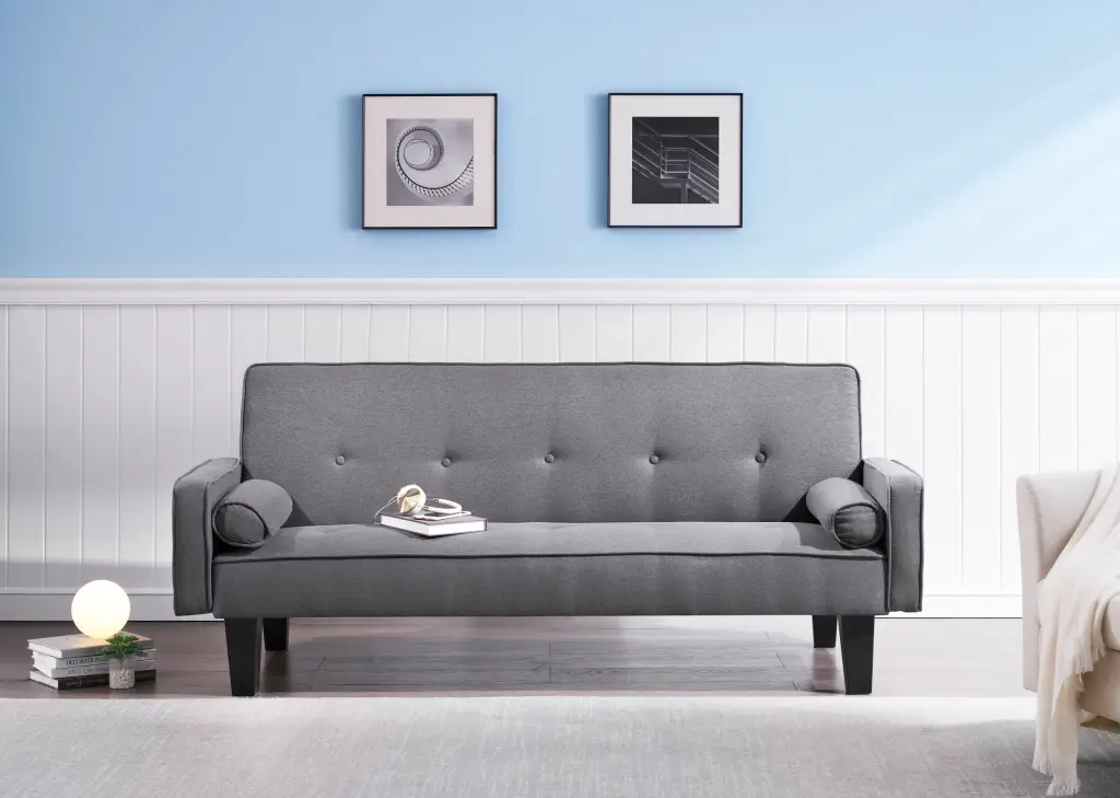 2059 Sofa Convertible Into Sofa Bed Incorporates Two Pillows 72 Inch Dark Grey ylf fff