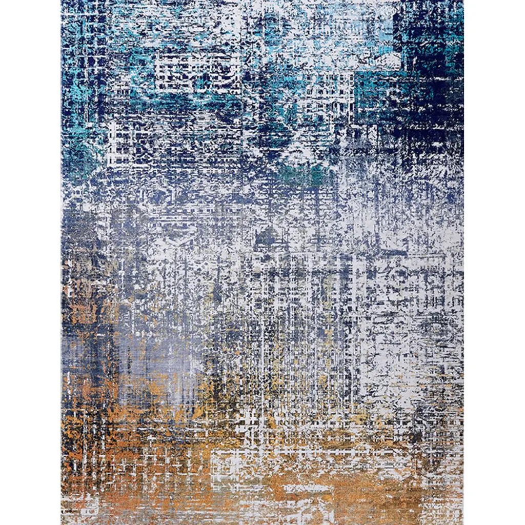 Zara Gatherion Abstract Design Turquoise Gray Rust Machine Washable Sofa Cover furnings