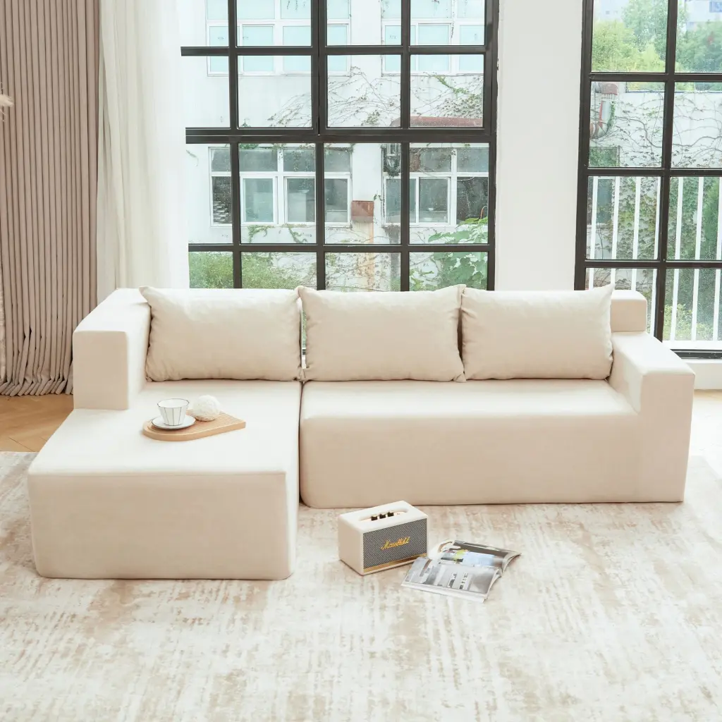 Sectional Couch Covers, 2 Piece Anti Slip Sofa Covers 3 Seater w2733