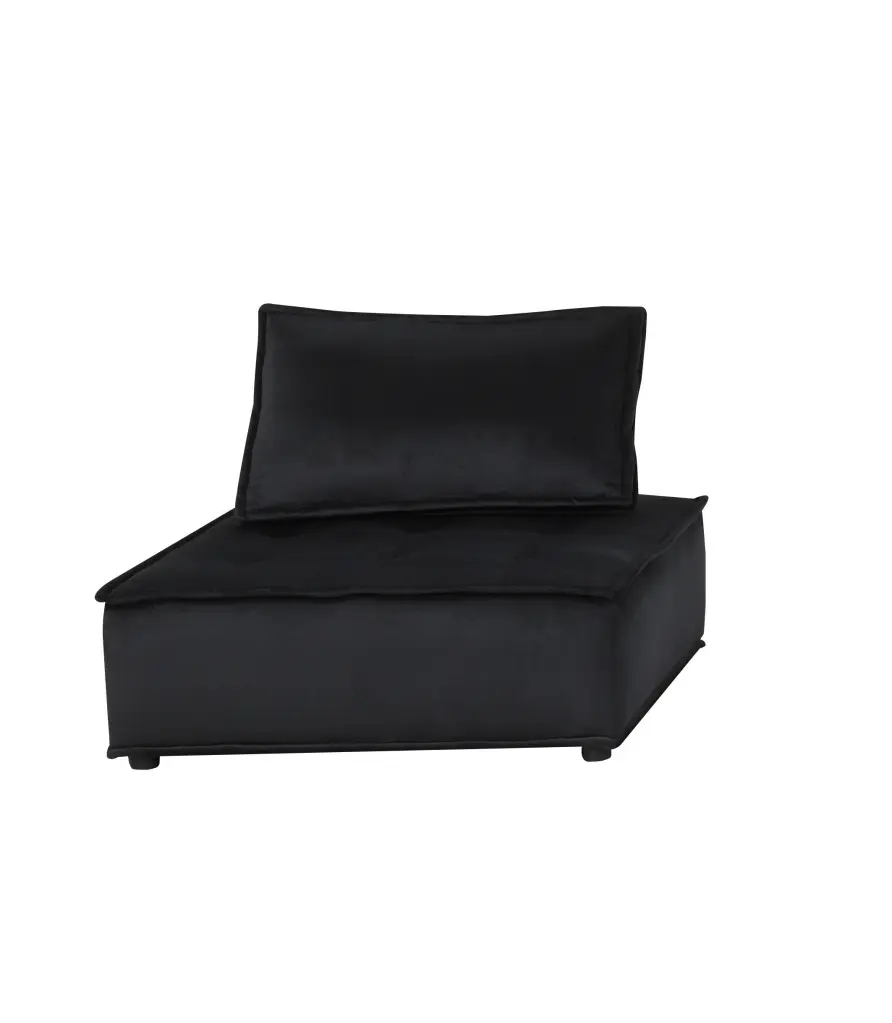 Anna 120 Inch Black Velvet 5 Pc Sofa And Loveseat Black Velvet Modern Living Room Furniture lilola home
