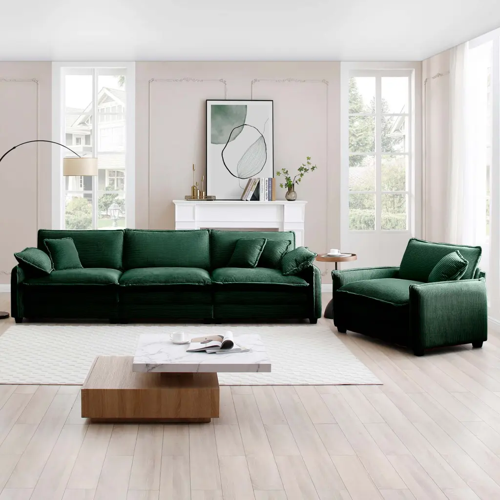 Mid Century Modern Sofa Set 3 Seater and Single Sofa ui furniture