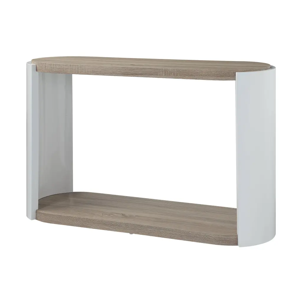 Zoma White High Gloss and Oak Finish Sofa Table acme onsite store