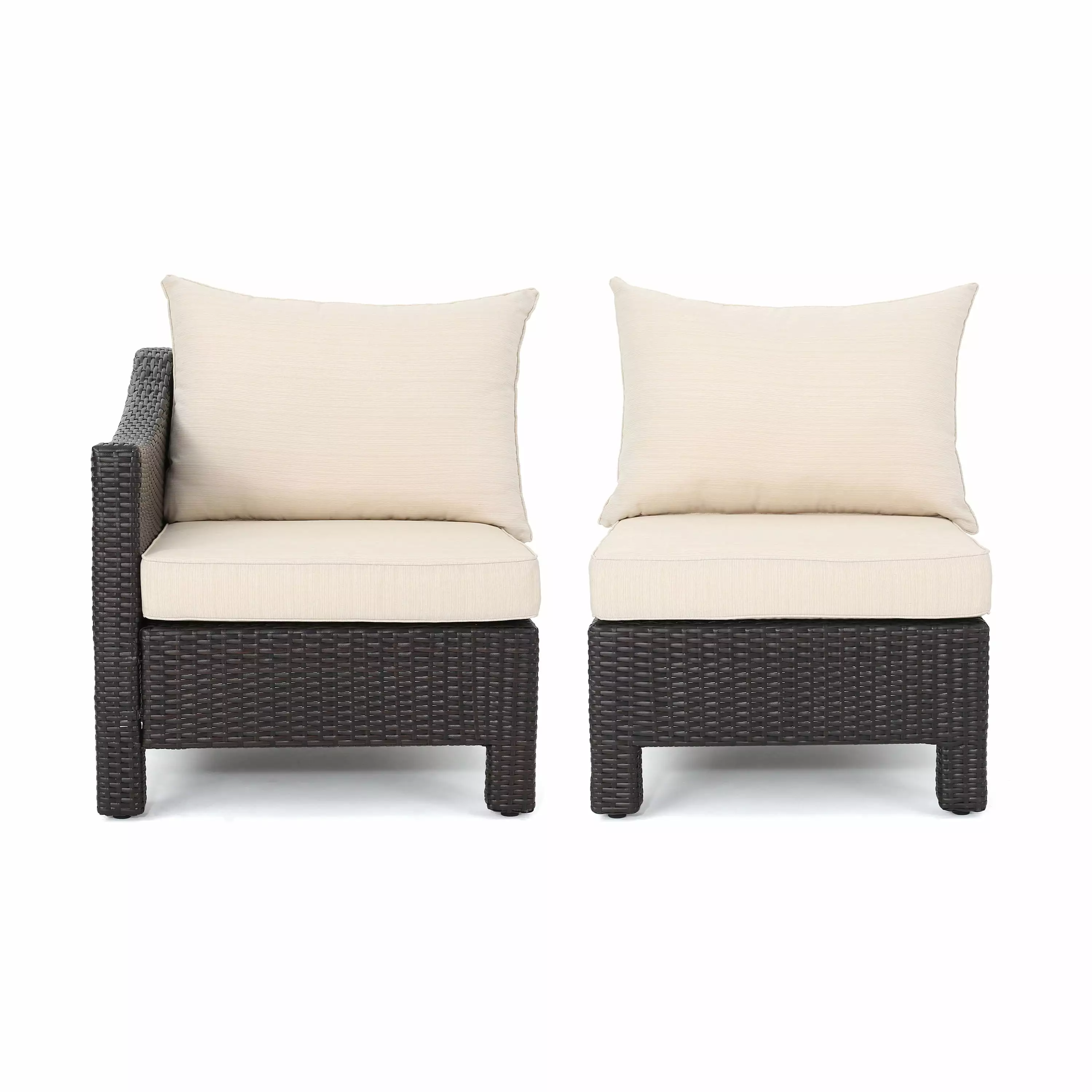 Homiyad V Shape Sofa Set Multi Brown - L Arm Design Living Room CoSoTower