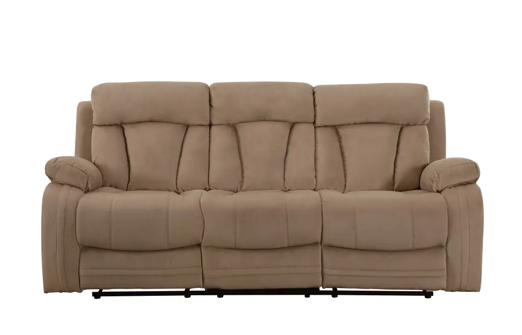 Transitional Microfiber Fabric Sofa Beige Foam global united
