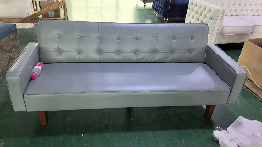 JH6003 Sofa & Sofa Bed Gray PU Leather Convertible Furniture hao xiang store