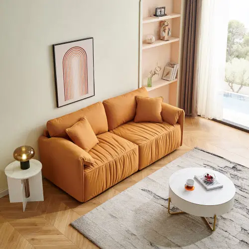 Modern Sofa Seat 75.6 Tech Cloth Sofa Couch Large Deep Seat Sofa Sectional mi shangou