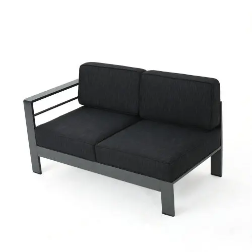 Cape Coral R Arm 2 Seater Sofa Dark Gray Aluminium Finish nh-an-can