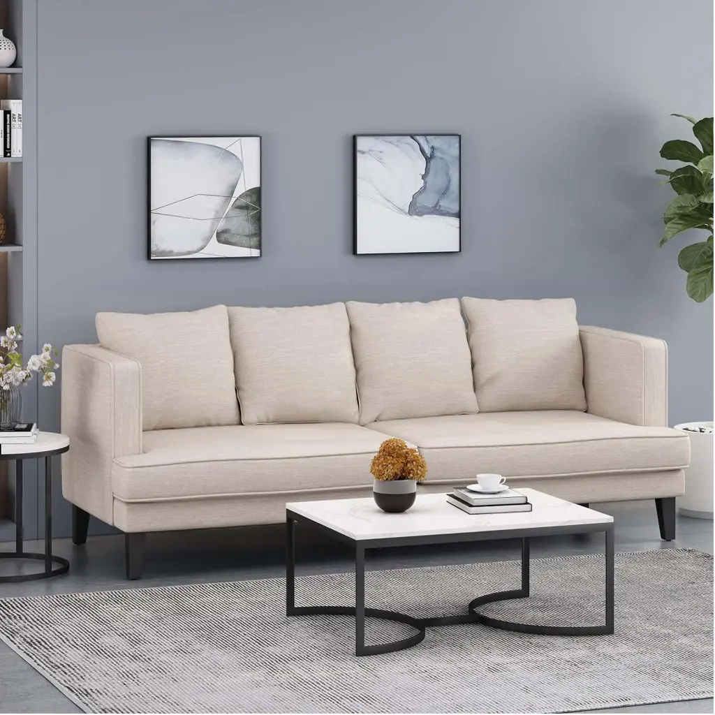 Mirod Comfy 3 Seat Sofa Tufted Back And Arm Modern Living Room nh-mirod