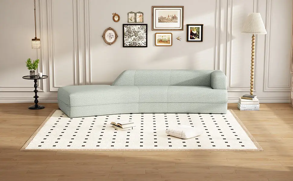 109.4 Curved Chaise Lounge Modern Indoor Sofa Couch Living Room rnb