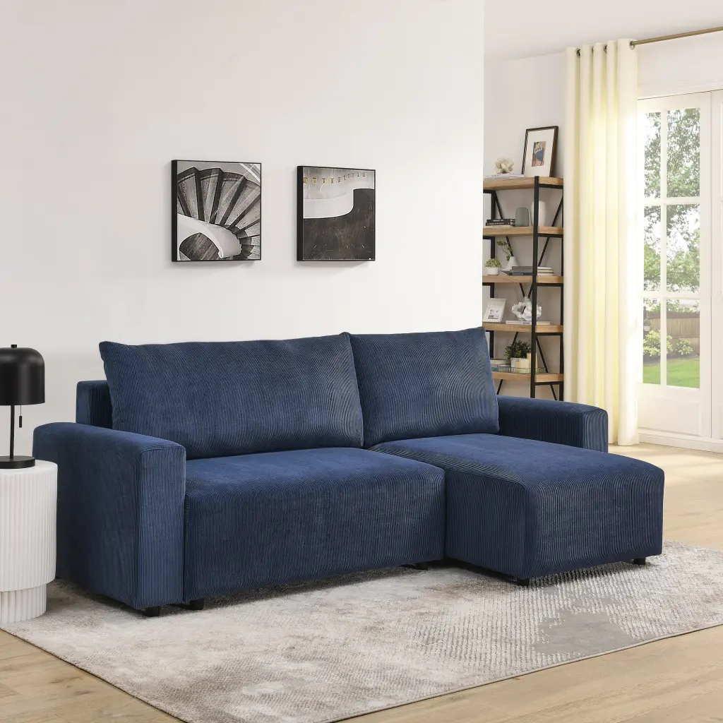 Modular Corduroy Upholstered 3 Seater Sofa Bed Storage Home Apartment royal star