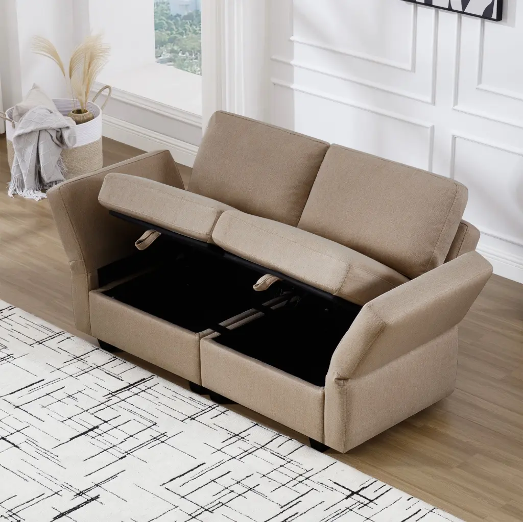 Contemporary Modern Stylish Upholstered Fabric Sofa Storage Seats ui furniture