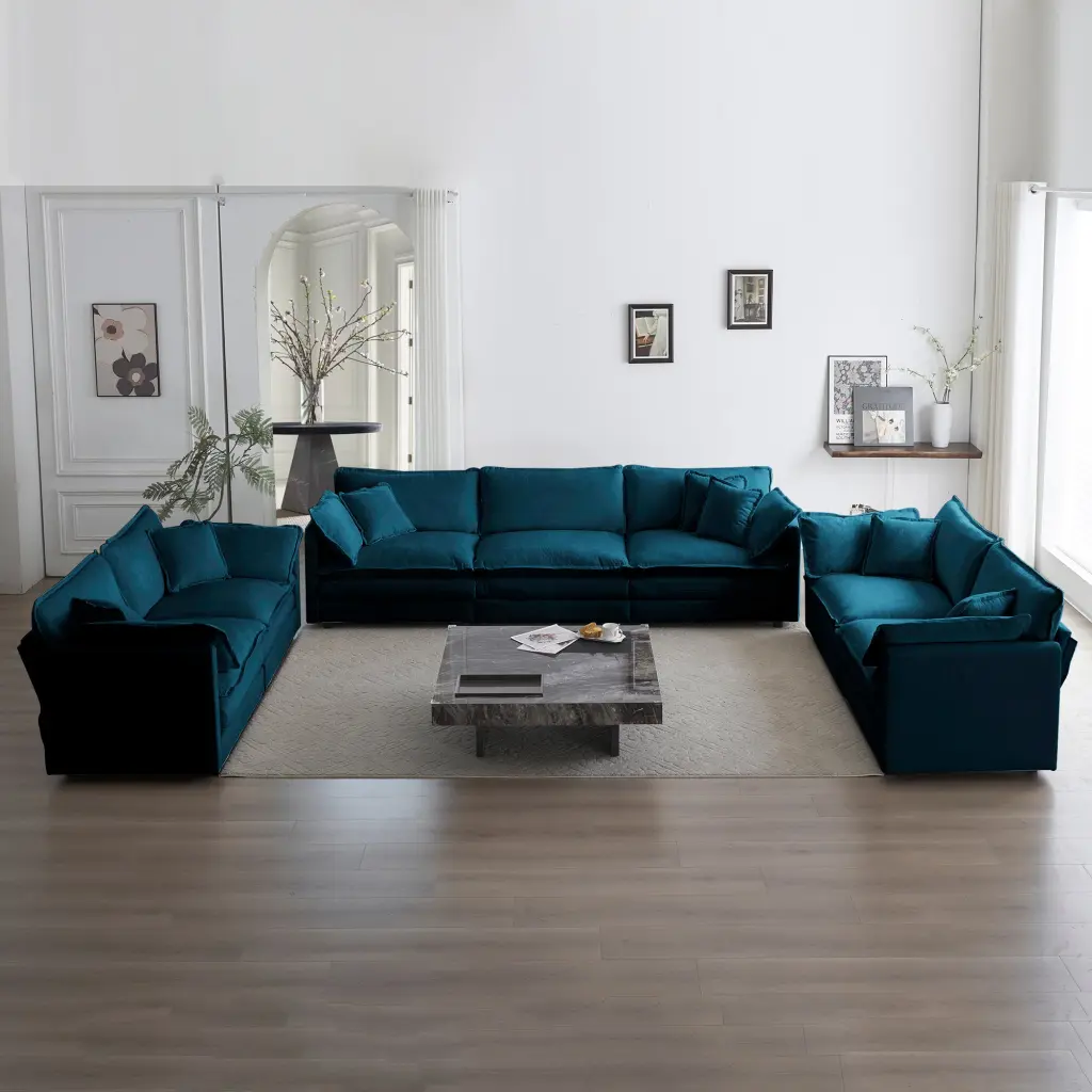 3 Piece Oversized Sofa Set Comfy Couch 2 Two-Seater Sofas Living Room ui furniture