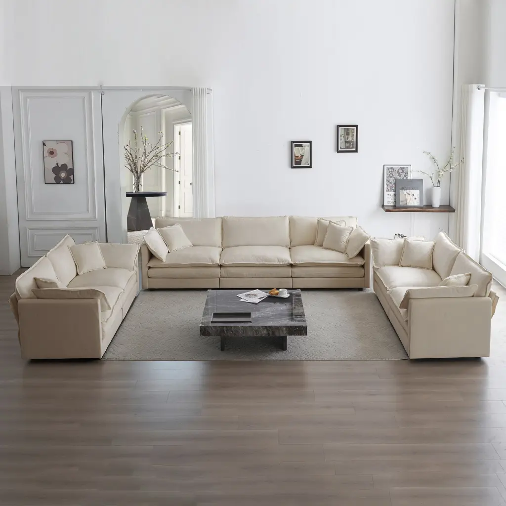 3 Piece Sofa Set Oversized Comfy Couch 2 Seater Living Room Furniture ui furniture