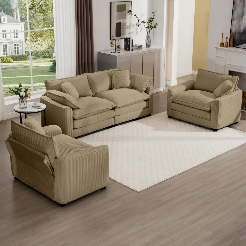 Warm And Comfortable Sofa Set Soft Cushions Home Theater ui furniture