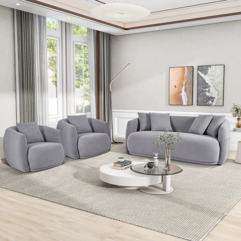 Upholstered Sofa Set Modern Arm Chair Living Room And Bedroom u_style