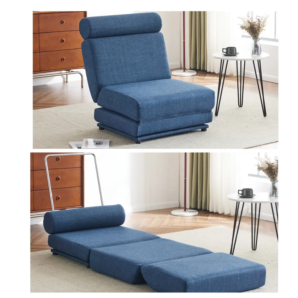 Single Sofa Chair Foldable Sofa Bed Pillow, Travel-Friendly and Space-Saving w2113