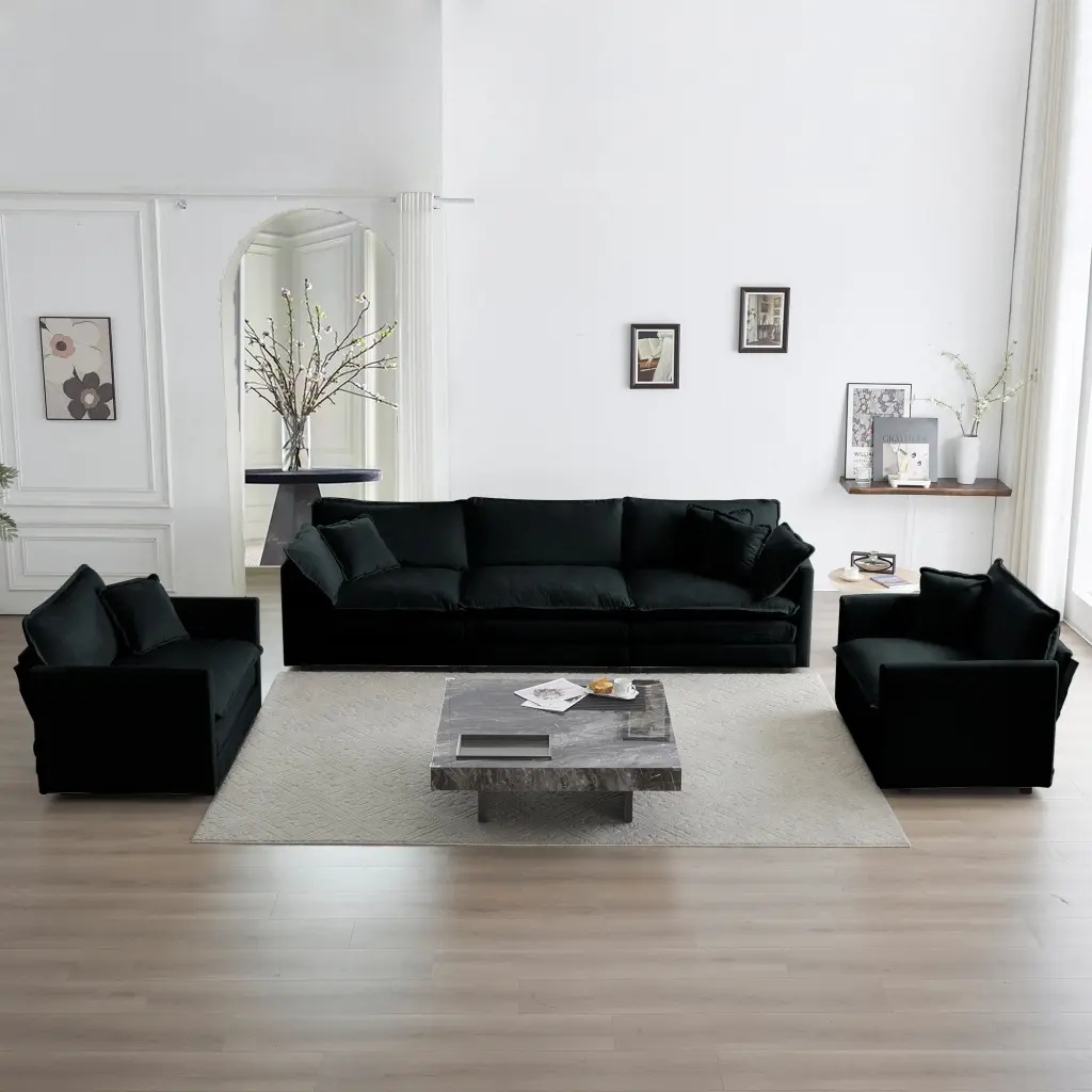 Sofa Set 3, 1 1 3 Seats Living Room Sofa Set Accent Chair and Loveseat ui furniture