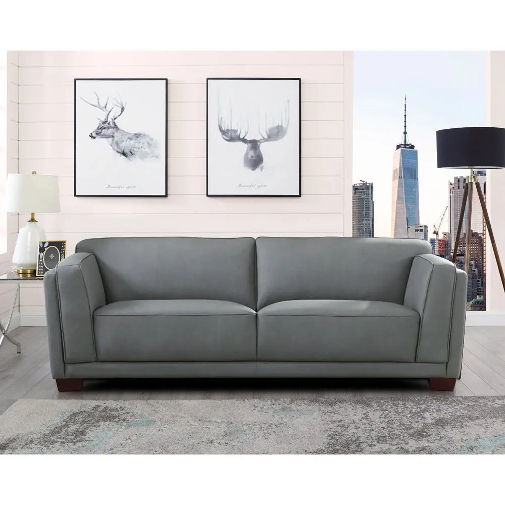 Marshall Leather 2 Seater Sofa Slate Memory Foam Authentic Leather Living Room Furniture hydeline furniture