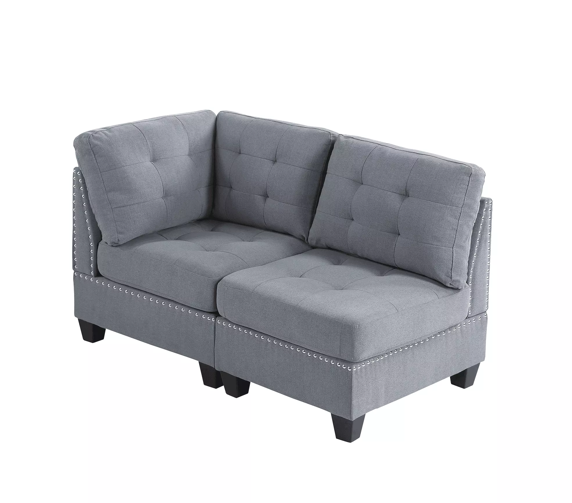 Modern Sofa Set 2Pc Gray Living Room Furniture Jamini